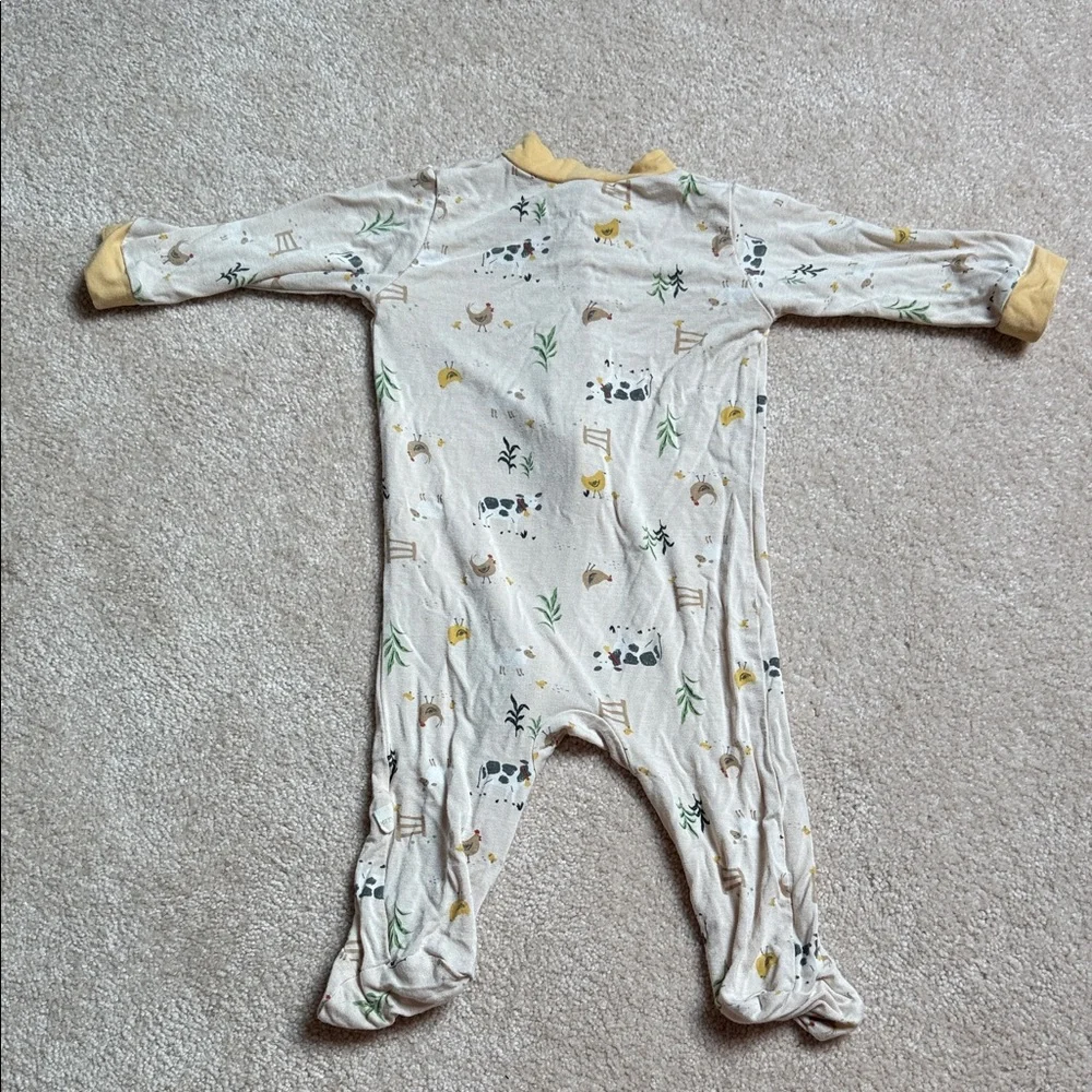 Milk Berry Charming Cream and Yellow Kids Footie with Animal Print - Picture 2 of 6